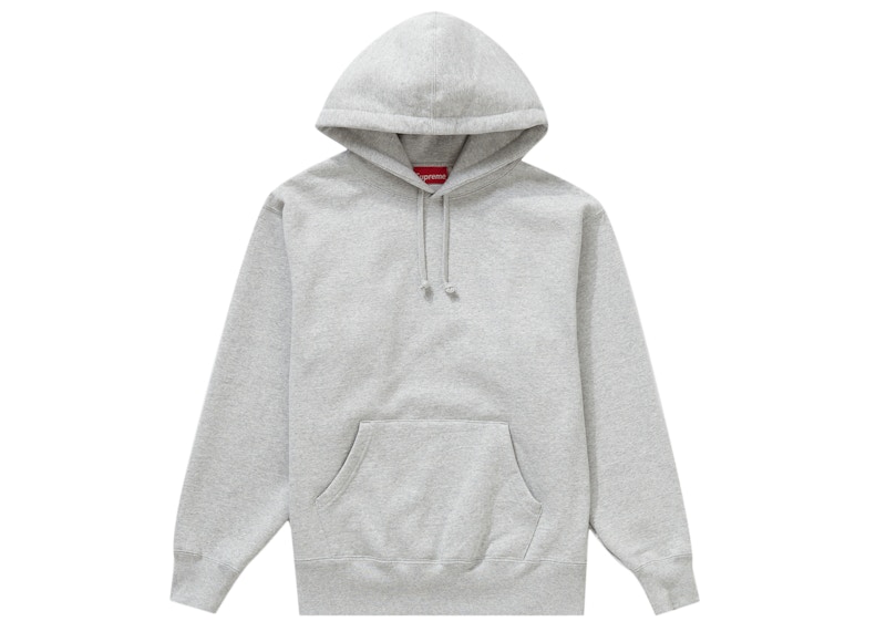 Supreme Satin Appliqué Hooded Sweatshirt Heather Grey 圖 2