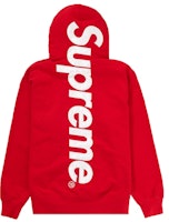 Supreme Satin Appliqué Hooded Sweatshirt Red Supreme Satin Appliqué Hooded Sweatshirt Red