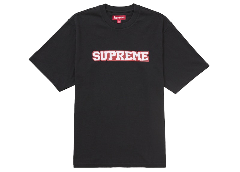 Supreme Satin Appliqué S/S Top Black