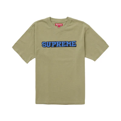 Supreme Satin Appliqué S/S Top Light Olive