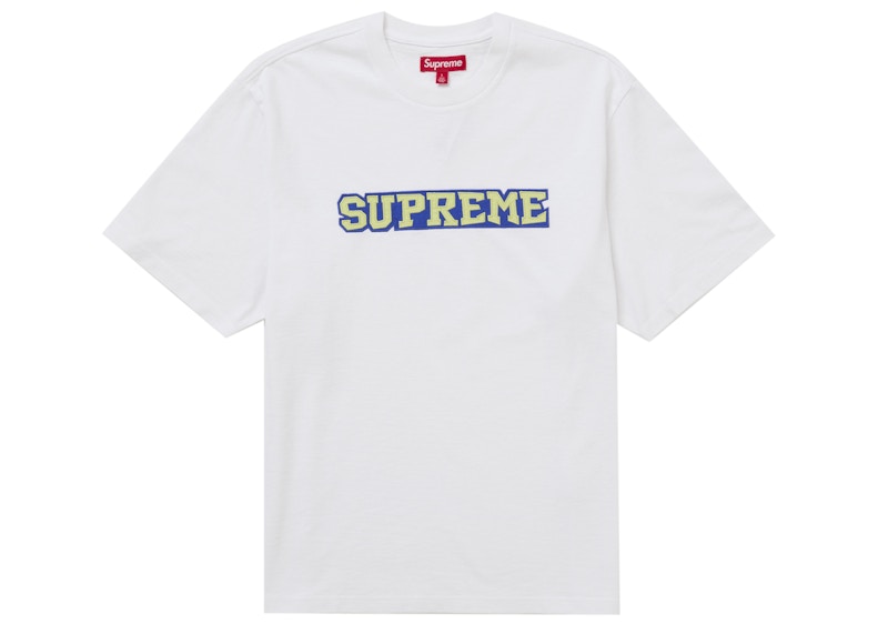 Supreme Satin Appliqué S/S Top White