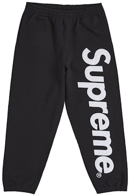 Supreme Satin Appliqué Sweatpant (FW25) Black Buy Supreme Satin Appliqué Sweatpant (FW25) Black