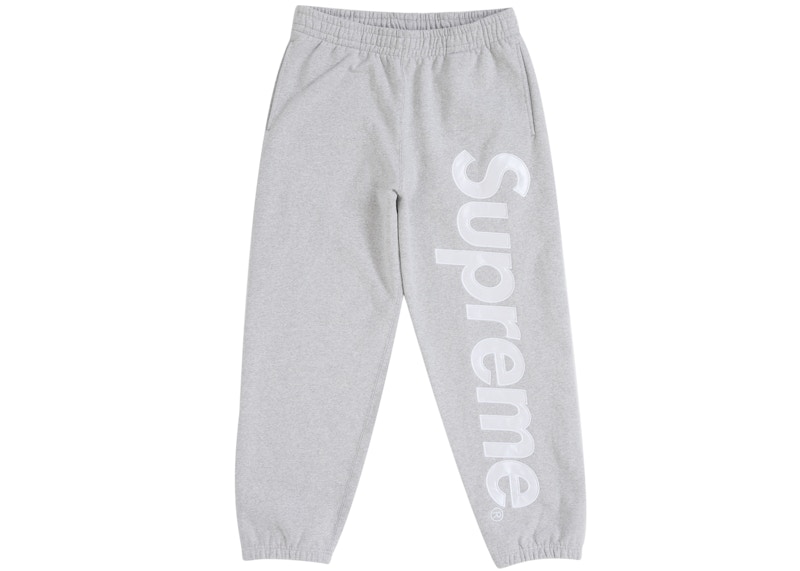 Supreme Satin Appliqué Sweatpant (FW25) Heather Grey