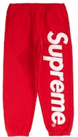 Supreme Satin Appliqué Sweatpant Red