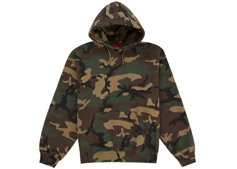 Supreme Satin Applique Hooded Sweatshirt (SS26) Woodland Camo