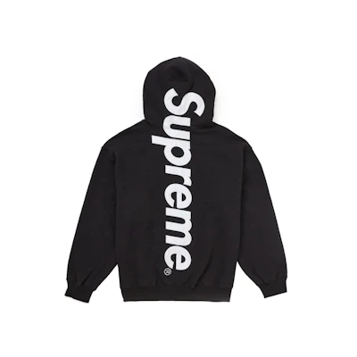 Supreme Satin Applique Hooded Sweatshirt FW24 Black