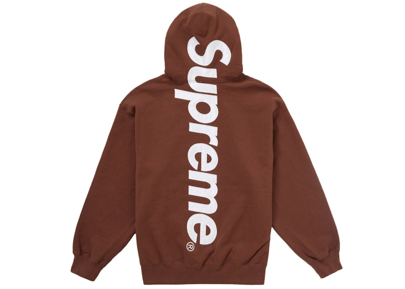 Supreme Satin Applique Hooded Sweatshirt FW24 Brown