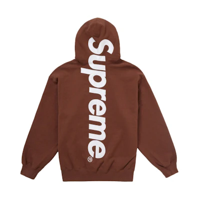 Supreme Satin Applique Hooded Sweatshirt FW24 Brown