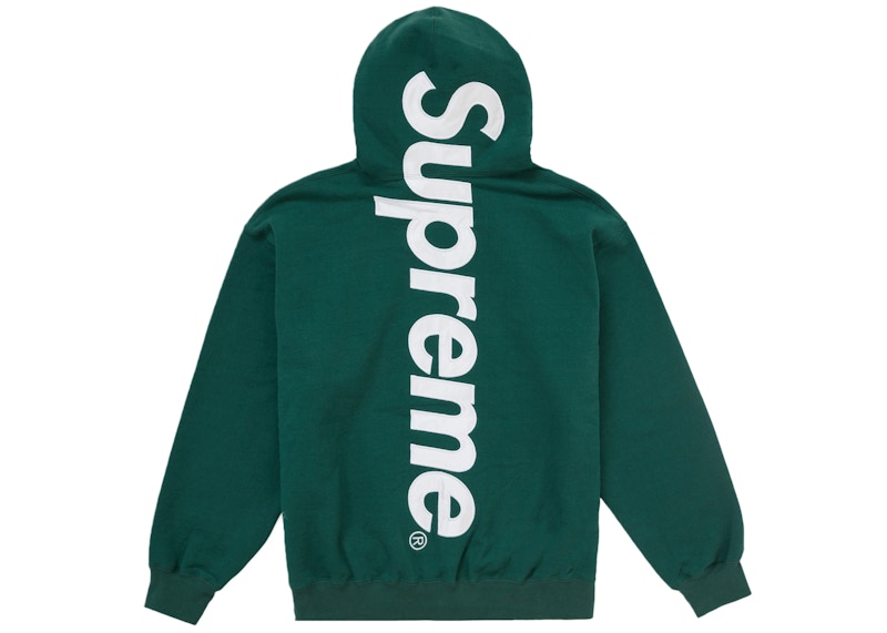 Supreme Satin Applique Hooded Sweatshirt FW24 Dark Green