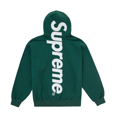 Supreme Satin Applique Hooded Sweatshirt FW24 Dark Green