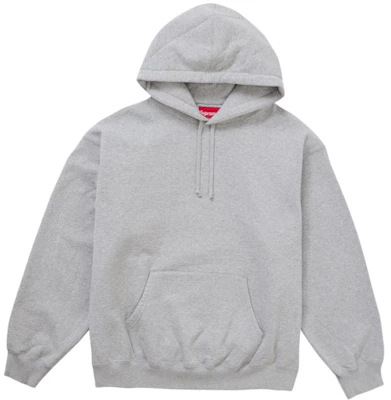 Sudadera con Capucha Supreme Satin Applique FW24 Gris Jaspeado. Order Sudadera con Capucha Supreme Satin Applique FW24 Gris Jaspeado.