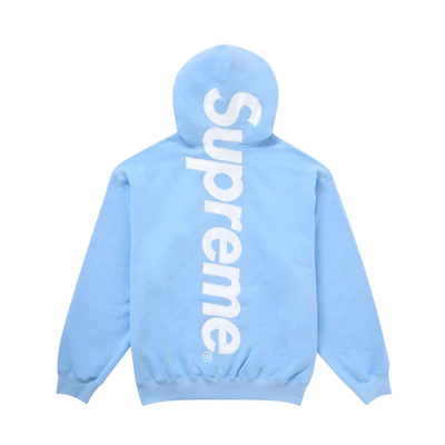 Supreme Satin Applique Hooded Sweatshirt FW24 Light Blue
