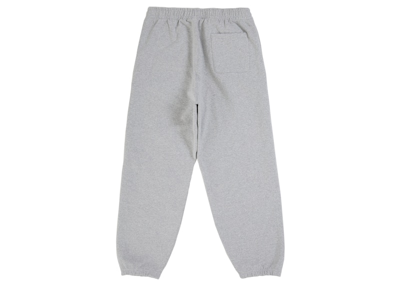 Order Supreme Satin Applique Sweatpant (SS26) Heather Grey Seluar Jogger Lelaki.
