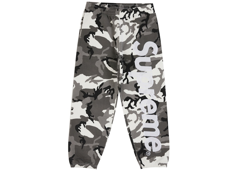 Supreme Satin Applique Sweatpant (SS26) Snow Camo