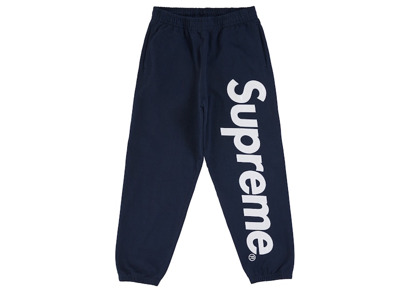 Supreme Satin Applique Sweatpant (SS26) Washed Navy