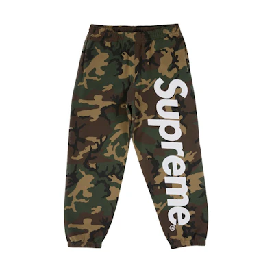 Supreme Satin Applique Sweatpant (SS26) Woodland Camo