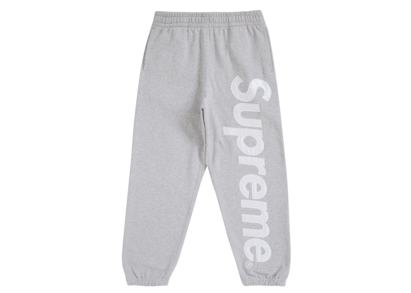 Supreme Satin Applique Sweatpant FW24 Heather Grey