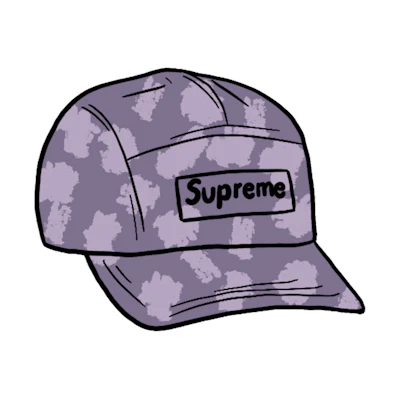 Supreme Satin Digi Camo Camp Cap Light Purple