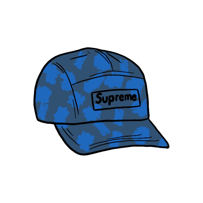 Supreme Satin Digi Camo Camp Cap Royal