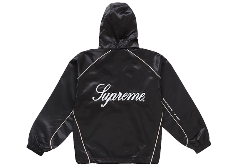 Lookbook Supreme 缎面连帽运动夹克 黑色