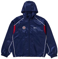 Supreme Satin Hooded Track Jacket Navy Supreme Satin Hooded Track Jacket Navy