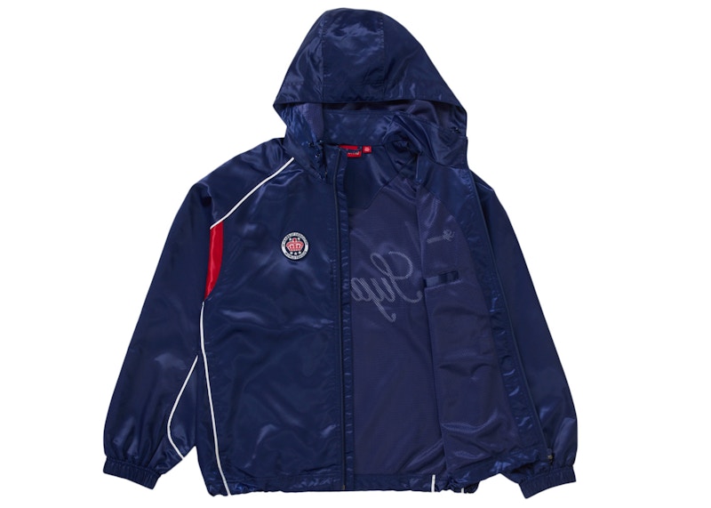 Order Supreme 緞面連帽運動外套 海軍藍