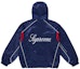 Lookbook Supreme 緞面連帽運動外套 海軍藍