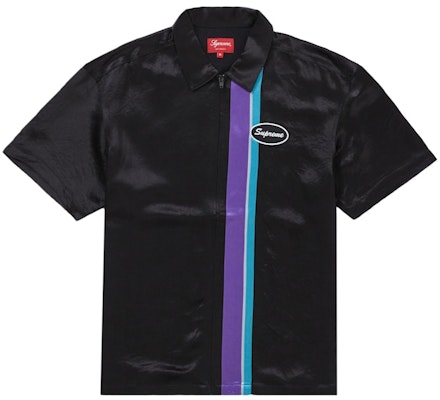 Supreme 缎面短袖拉链工作衬衫‘黑色’ Buy Supreme 缎面短袖拉链工作衬衫‘黑色’