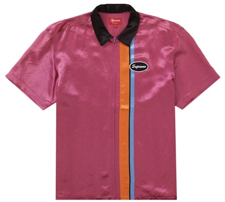 슈프림 새틴 집업 반소매 워크 셔츠 '핑크' Buy 슈프림 새틴 집업 반소매 워크 셔츠 '핑크'