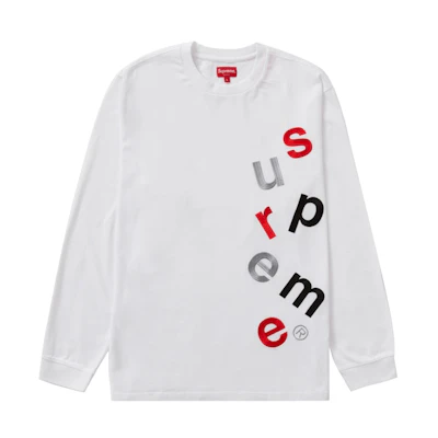 Supreme Scatter Logo L/S Top White