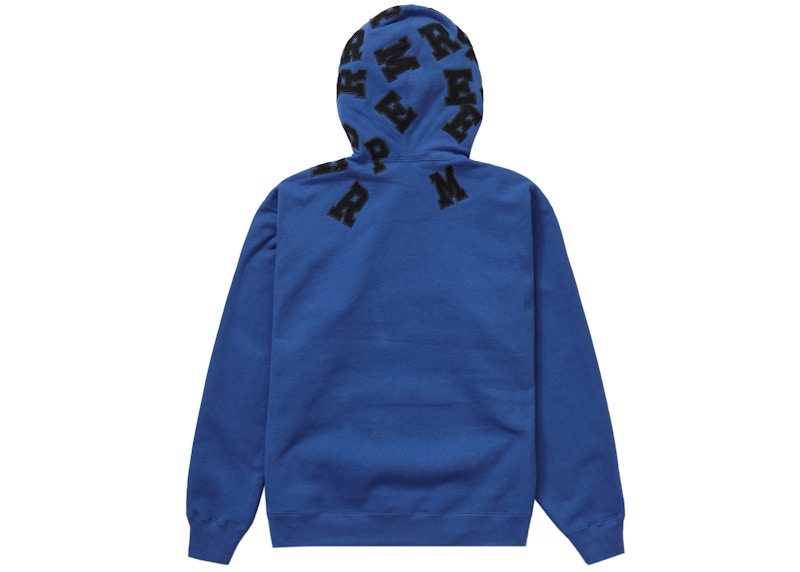 Supreme Scattered Appliqué Hooded Sweatshirt Washed Royal 圖 2