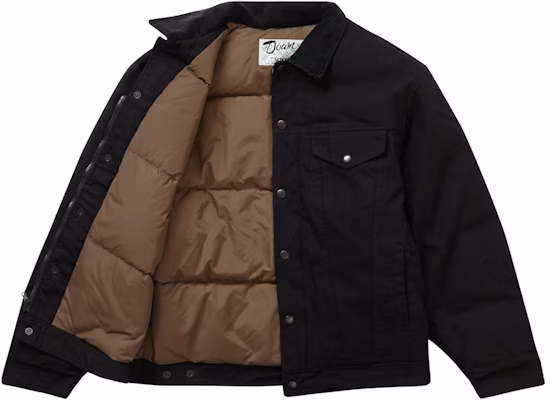 至尊Schott黑色帆布羽绒卡车夹克 Order 至尊Schott黑色帆布羽绒卡车夹克