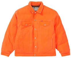 Supreme Schott Canvas Down Trucker Jacket Neon Orange Supreme Schott Canvas Down Trucker Jacket Neon Orange