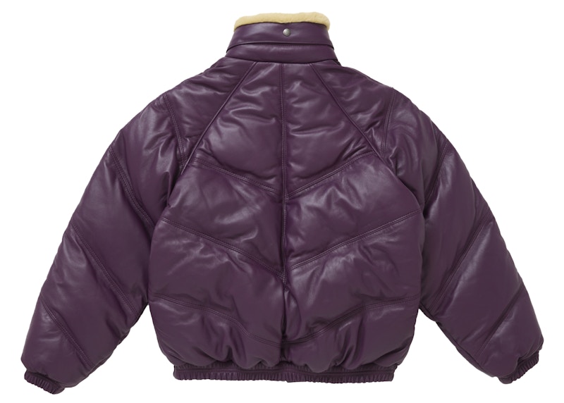 Lookbook 슈프림 쇼트 쉐브론 퍼플 가죽 다운 패딩 재킷