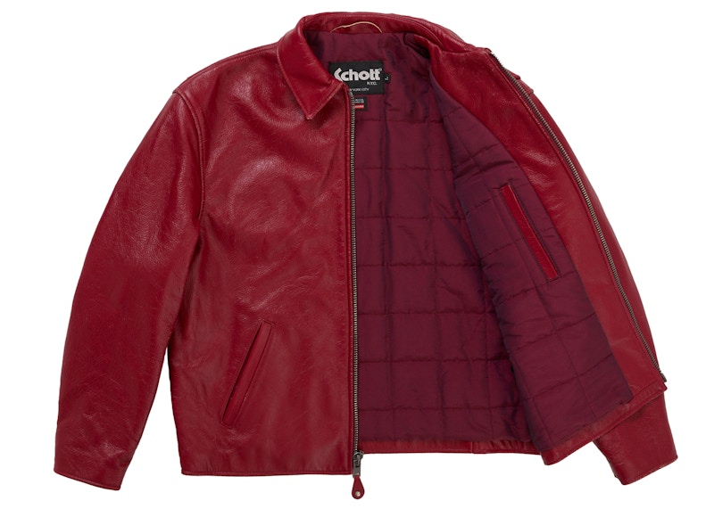 Order Supreme Schott 仿舊紅色皮革外套