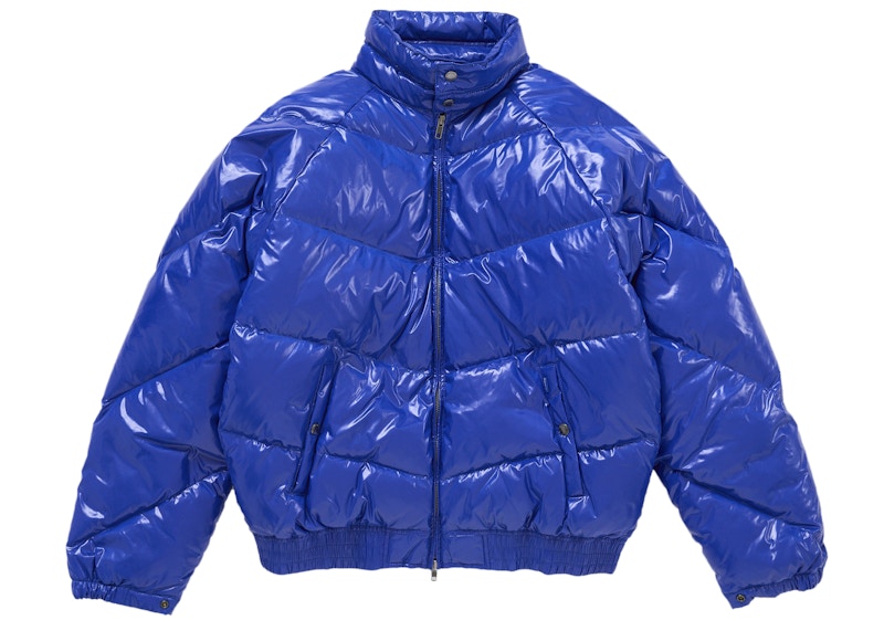 Supreme Schott Glossy Lightweight Down Puffer Jacket Royal
