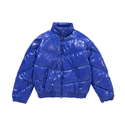 Supreme Schott Glossy Lightweight Down Puffer Jacket Royal