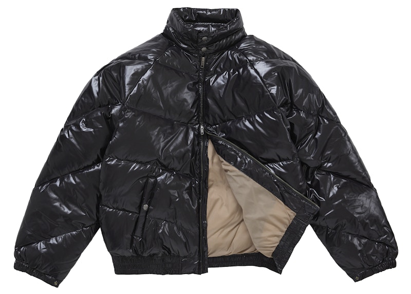 Supreme Schott Glossy Lightweight Down Puffer Jacket Black 圖 2