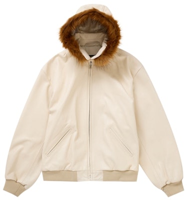 Supreme Schott 连帽皮革飞行夹克 石色 Buy Supreme Schott 连帽皮革飞行夹克 石色