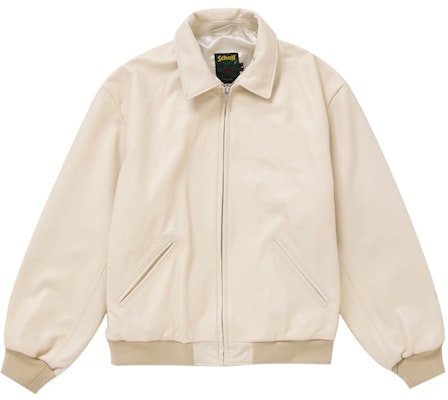 Supreme Schott 连帽皮革飞行夹克 石色 Order Supreme Schott 连帽皮革飞行夹克 石色