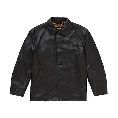 Supreme Schott Leather Car Coat (SS25) Black