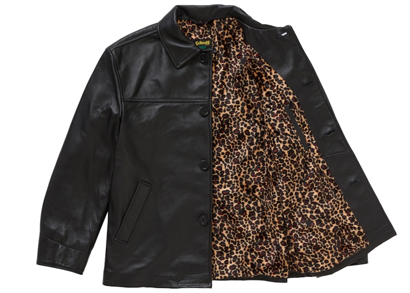 Order Supreme Schott 皮革汽車大衣 (SS25) 黑色