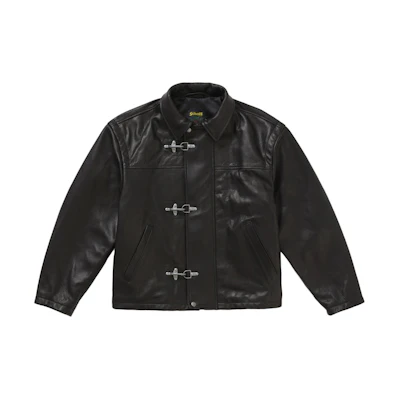 Supreme Schott Leather Clip Jacket Black