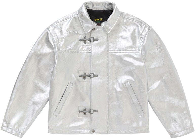 supreme-schott-leather-clip-jacket-silver