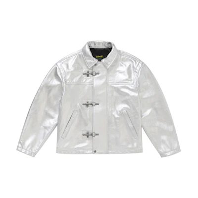 Supreme Schott Leather Clip Jacket Silver