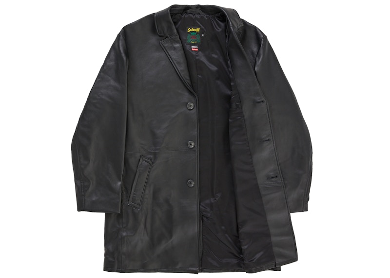 Order Supreme Schott Jaket Kulit Overcoat (SS26) Hitam