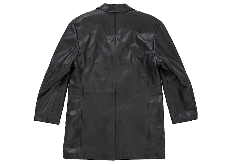 Lookbook Supreme Schott Jaket Kulit Overcoat (SS26) Hitam