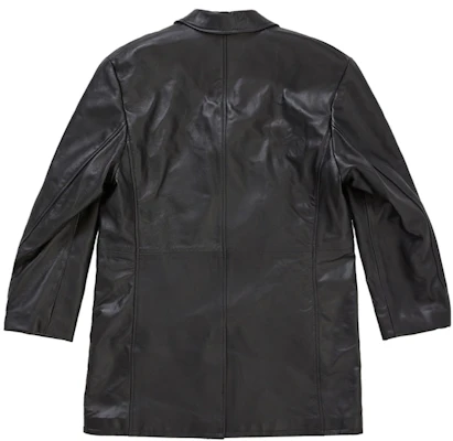 Supreme Schott Jaket Kulit Overcoat (SS26) Hitam Lookbook Supreme Schott Jaket Kulit Overcoat (SS26) Hitam