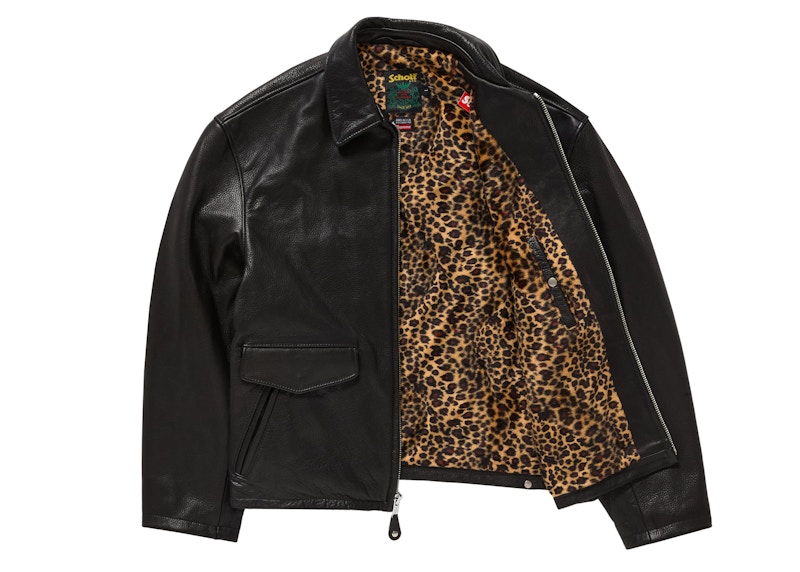 Supreme Schott Leather Racer Jacket (FW24) Black 圖 2