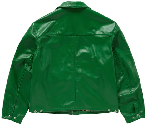 Supreme Schott Leather Racer Jacket (FW24) Green Buy Supreme Schott Leather Racer Jacket (FW24) Green